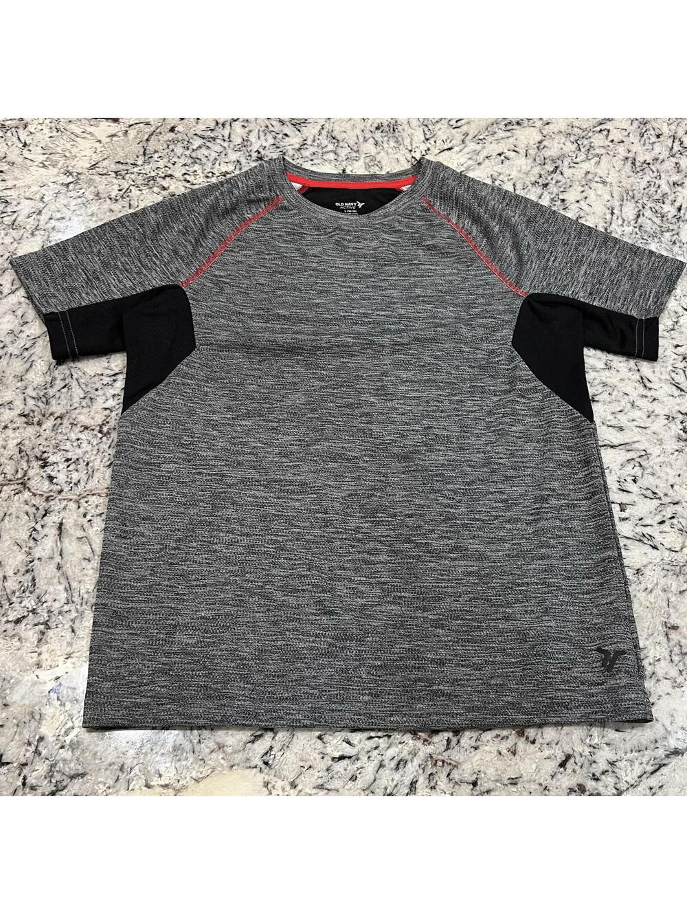 Old Navy Active Heather Black Gray T-Shirt Polyester Boy's Size L (10/12)
